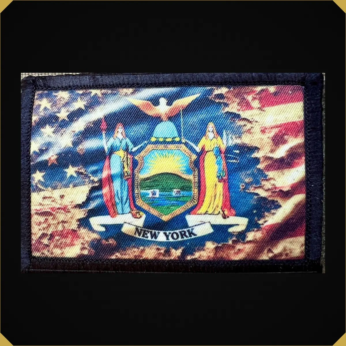 Distressed Usa New York State Flag Morale Patch 1