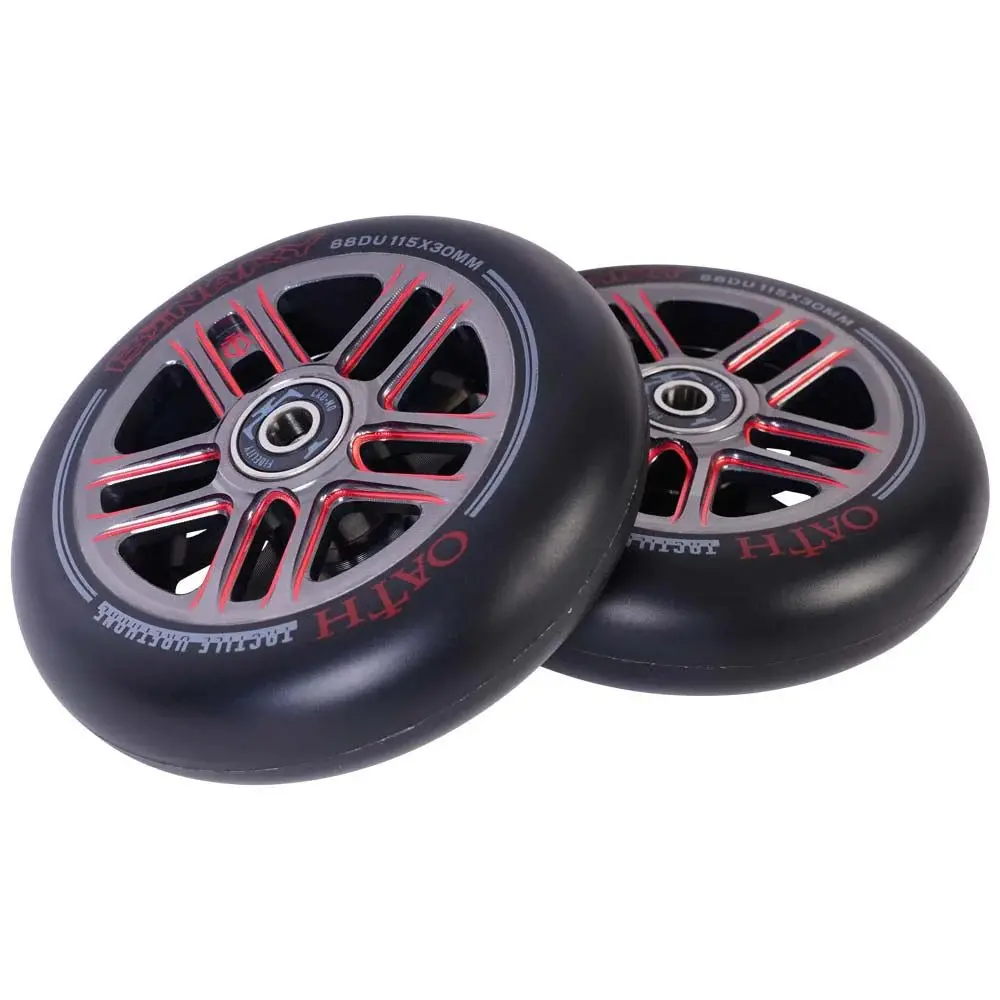 Oath Binary Scooter Wheels 115Mm X 30Mm, Red/Titanium 1