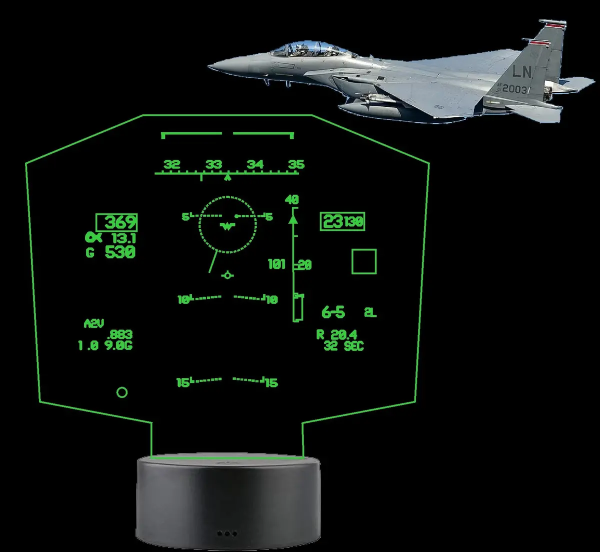 F-15E Strike Eagle Hud Led Sign — Pilot Gift Aviation Decor Flight Simulator 1