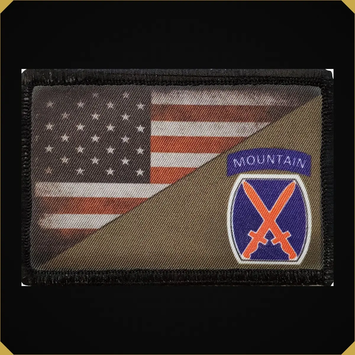 Full Color 10Th Mountain Division Usa Flag Morale Patch 1