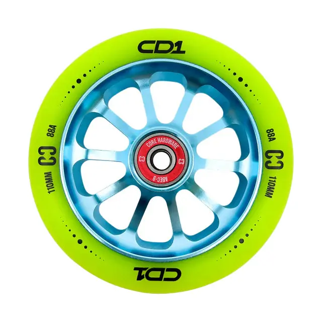 Core Cd1 Spoked Stunt Scooter Wheel 110Mm - Lime/Blue 1