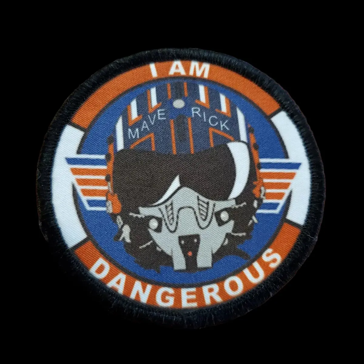 'I Am Dangerous' Maverick Helmet 3' Round Top Gun Themed Morale Patch 1