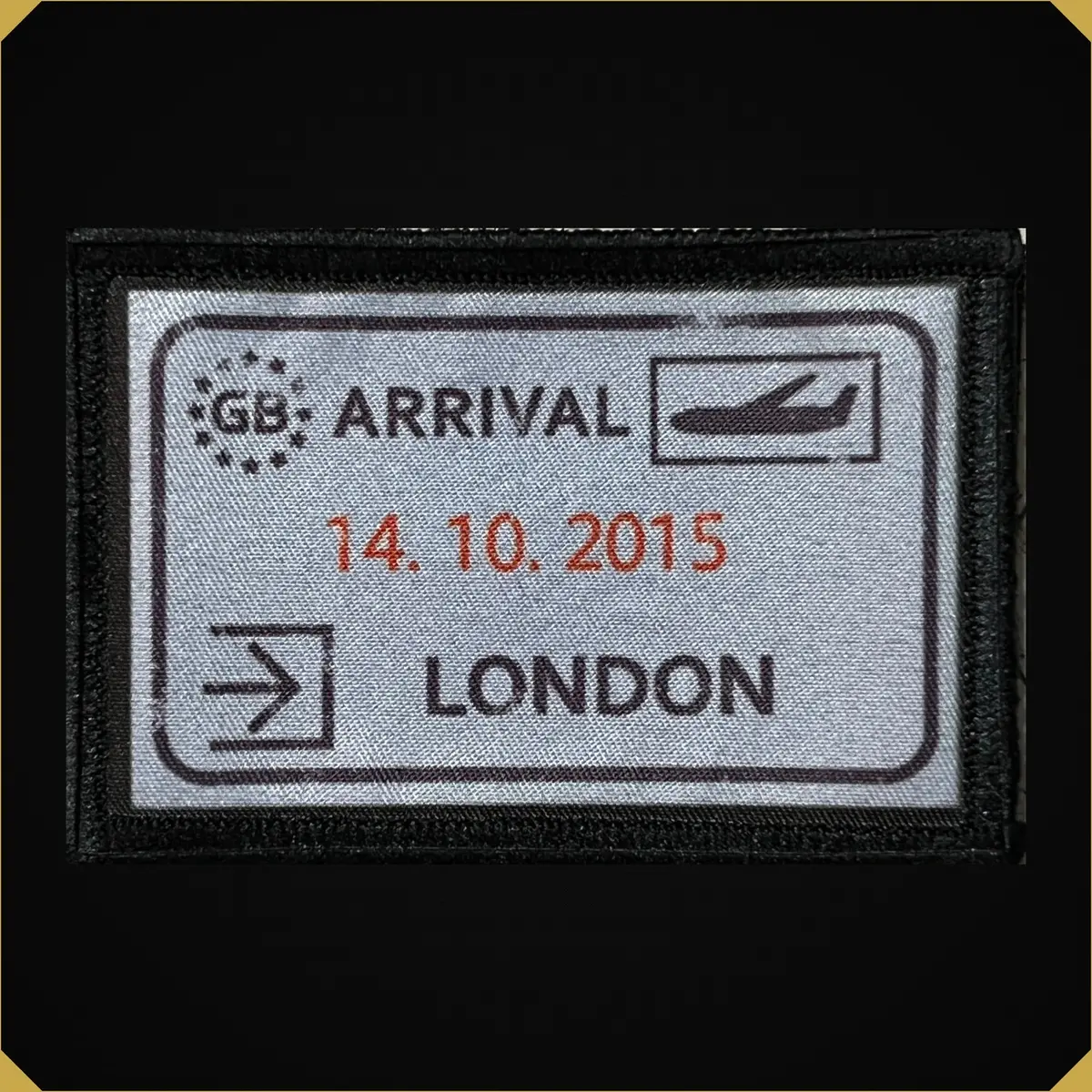 London, England Passport Stamp Morale Patch 2X3" 1