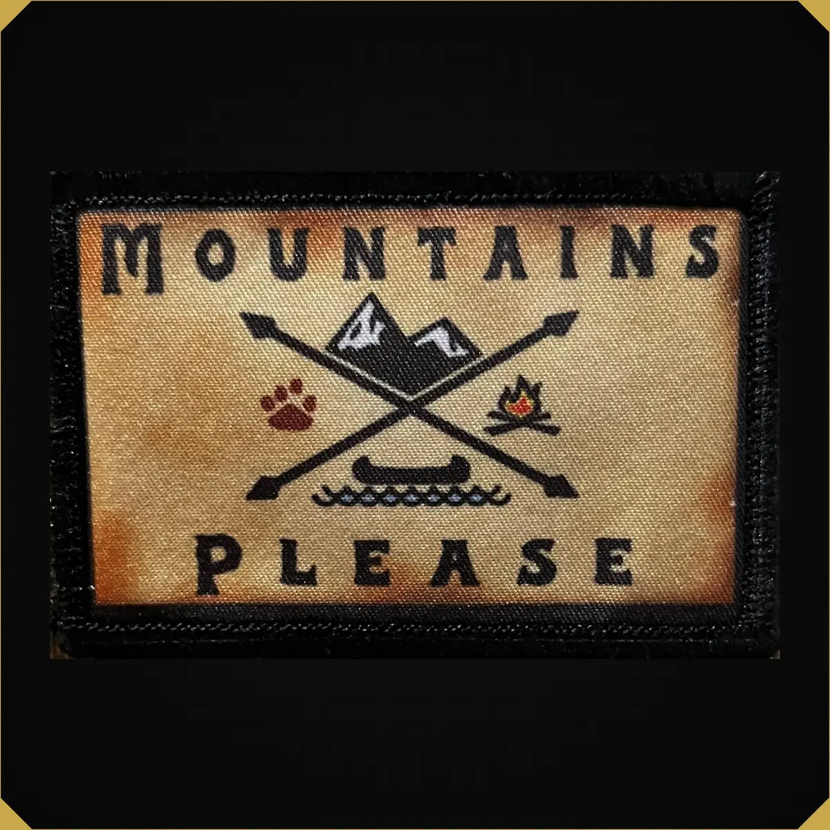 'Mountains Please' 2X3 Hook And Loop Fastener Morale Patch 1