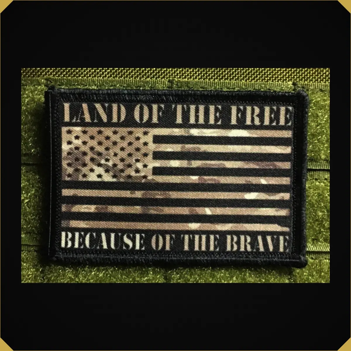 Multicam American Flag Because Of The Brave Morale Patch 1