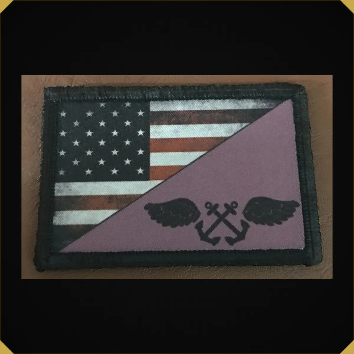 Navy Purple Shirt Usa Flag Morale Patch 1