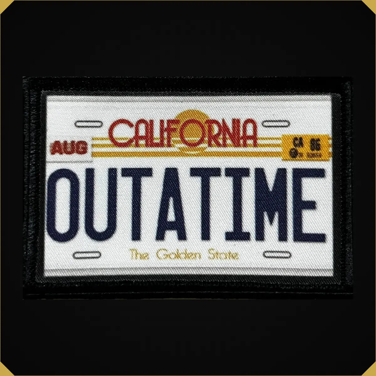 Outatime License Plate 2X4 Back To The Future Themed Morale Patch 1