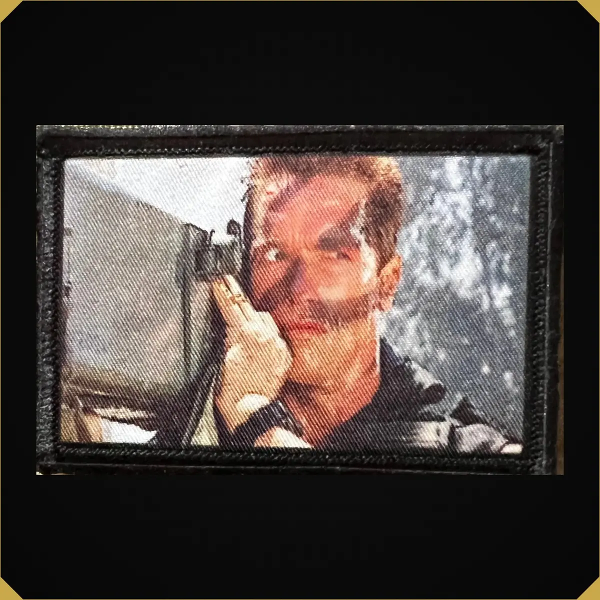 John Matrix Side Glance 2X3 Commando Movie Themed Morale Patch 1