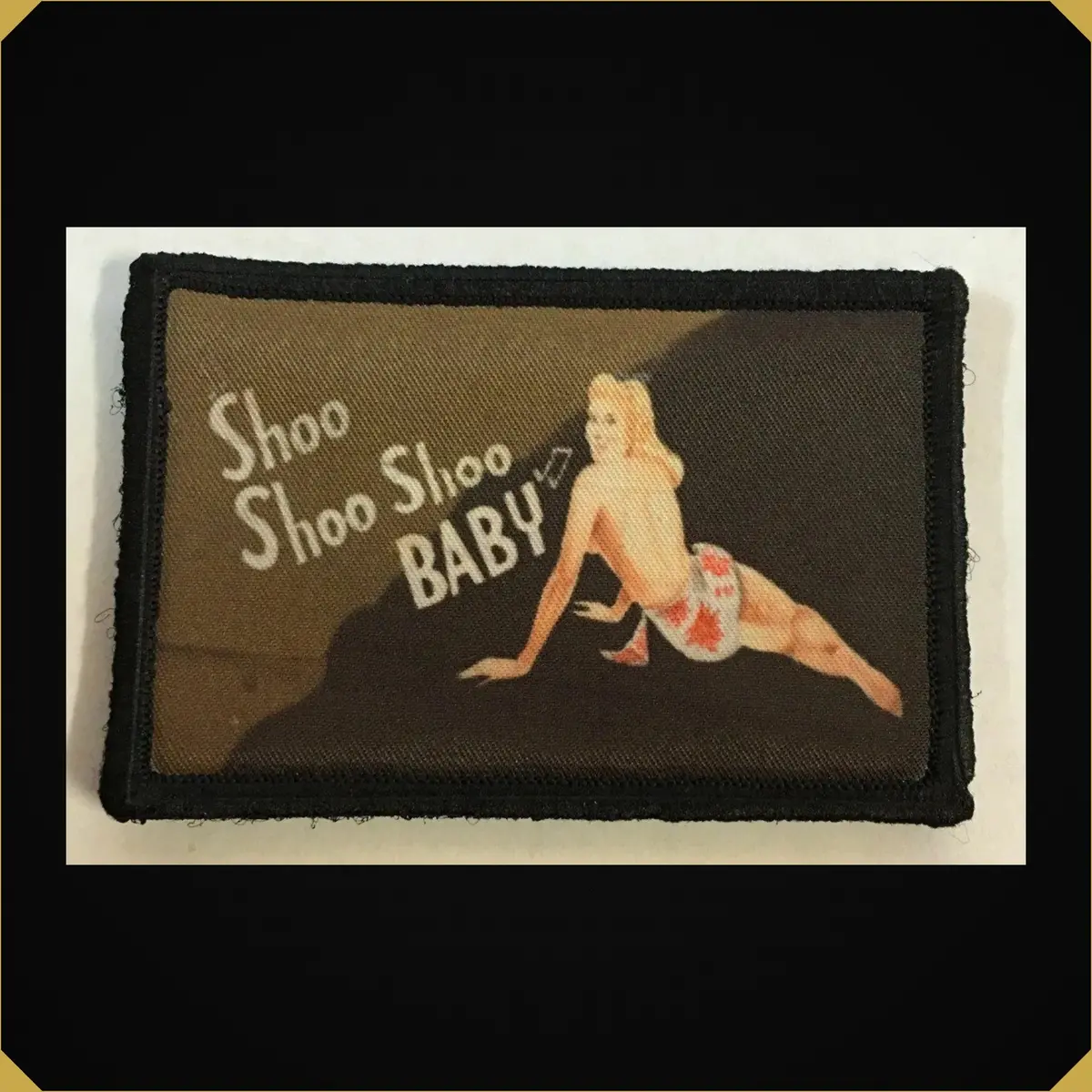 Shoo Shoo Baby Wwii Bomber Nose Art Pin Up Girl Morale Patch 1