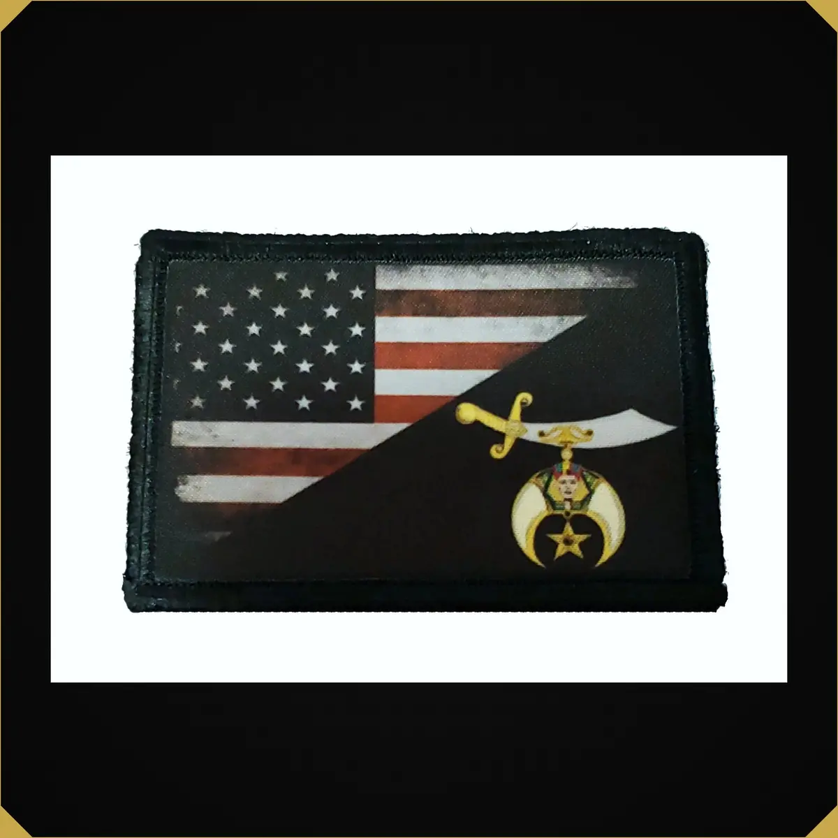 Shriners Crest / Usa Flag Morale Patch 1