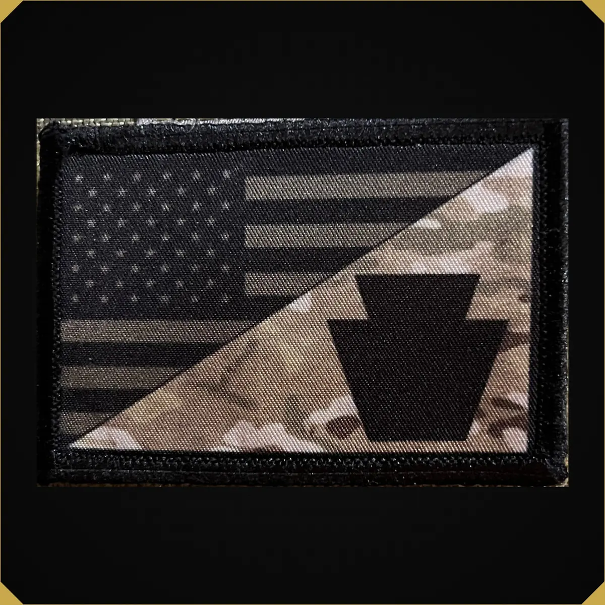 Subdued Usa Flag / 28Th Infantry Bloody Bucket Morale Patch 1