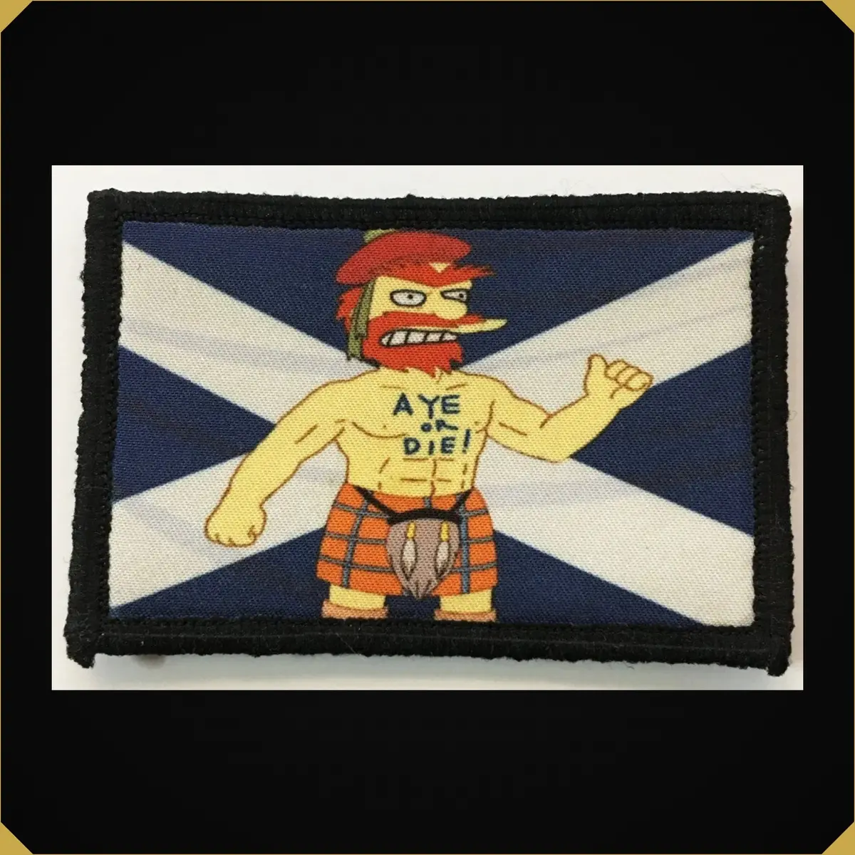 The Simpsons Groundskeeper Willie Scotland Flag  Morale Patch 1