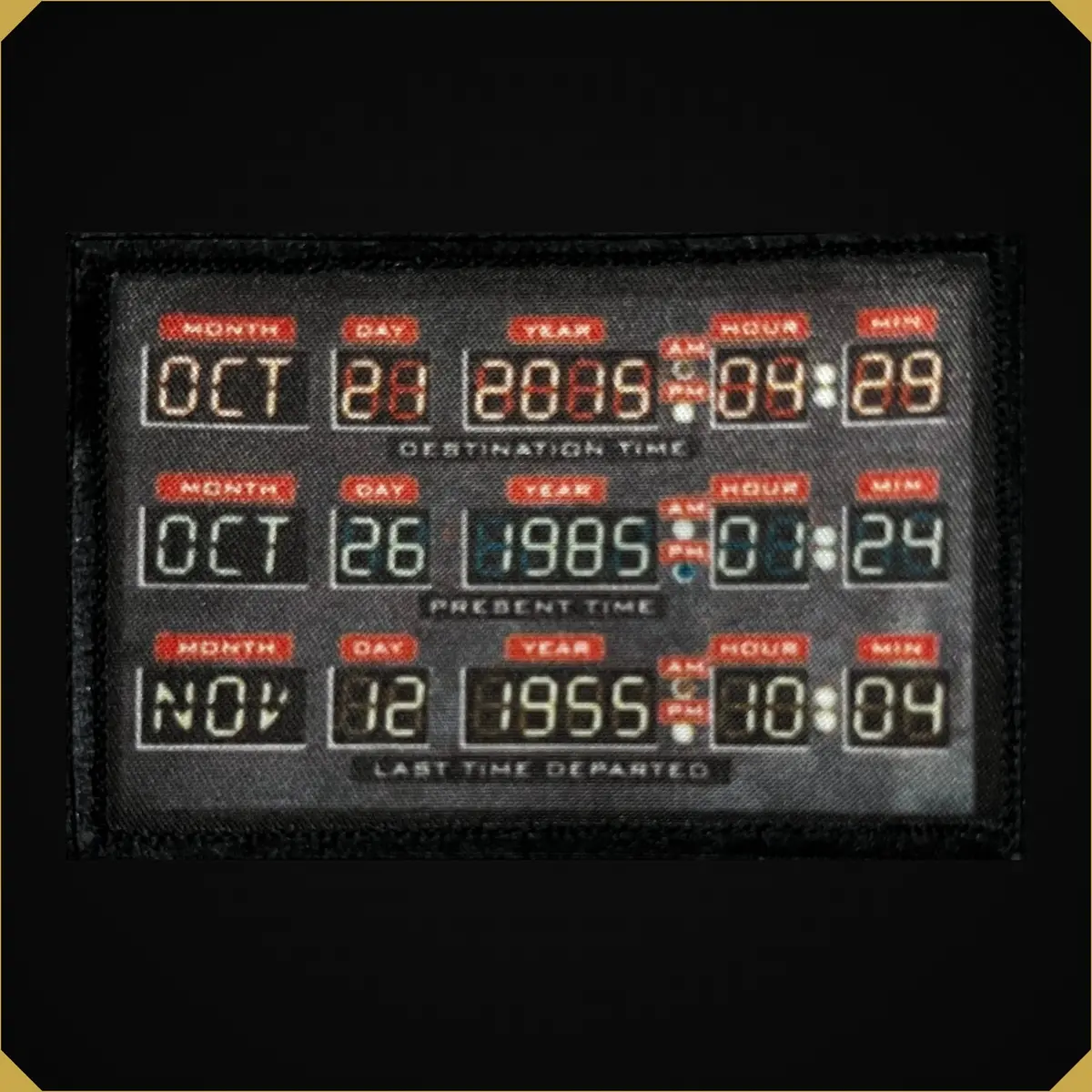 Time Machine Dashboard Calendar/Clock 2X3 Back To The Future Themed Morale Patch 1