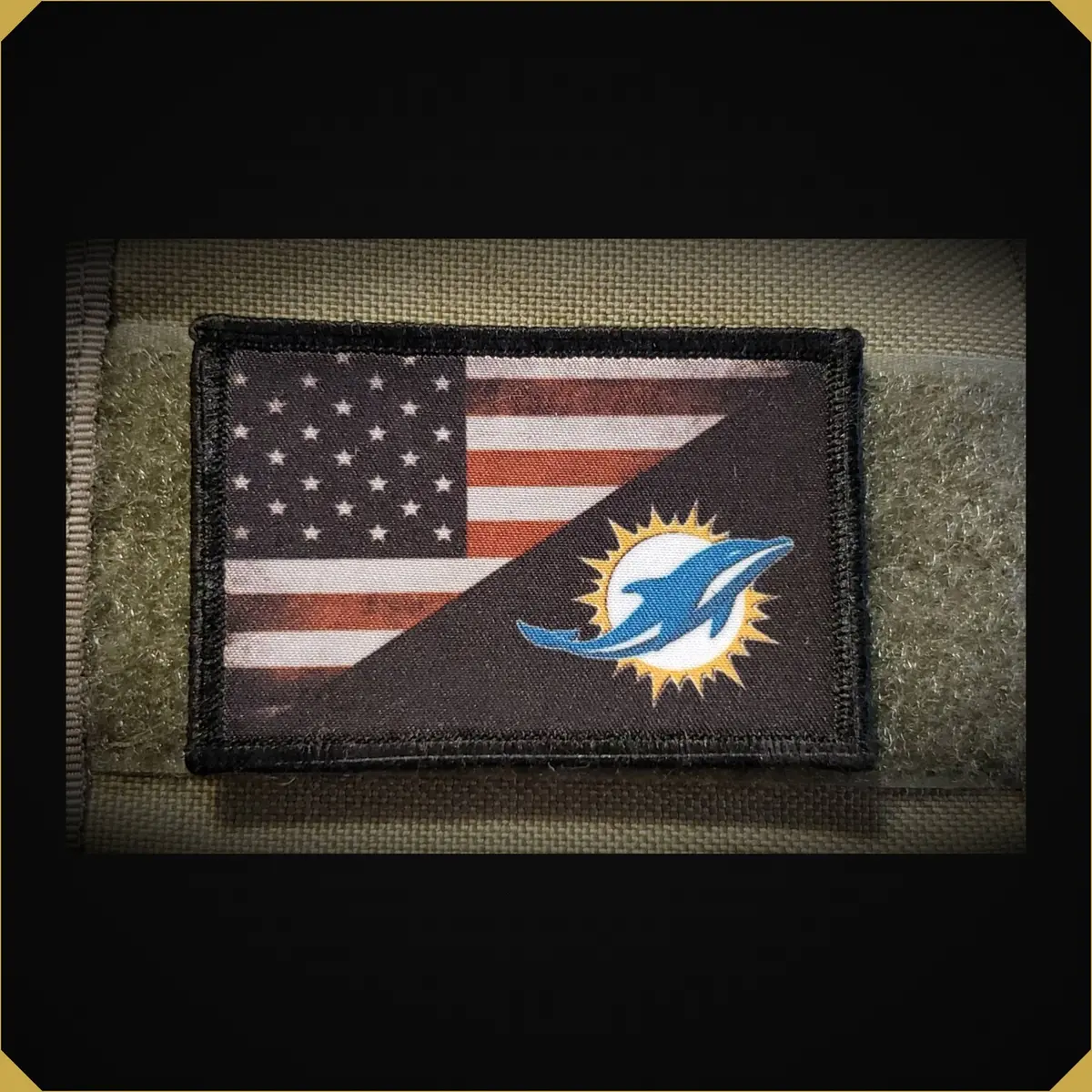Usa Flag Miami Dolphins Morale Patch 1