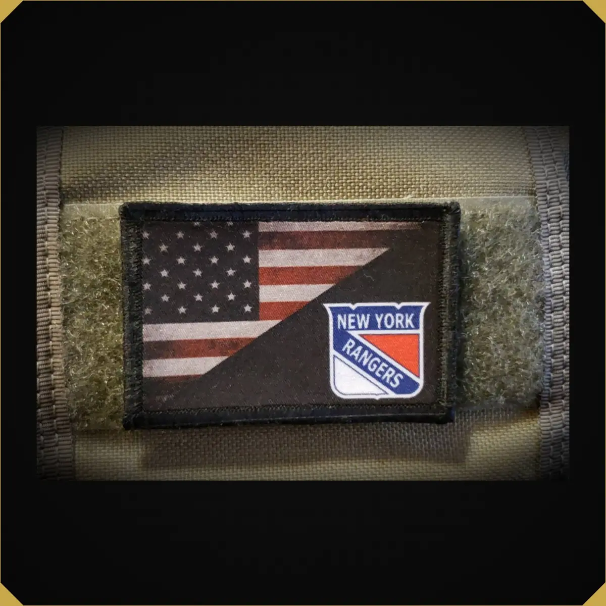Usa Flag New York Rangers Hockey Morale Patch 1