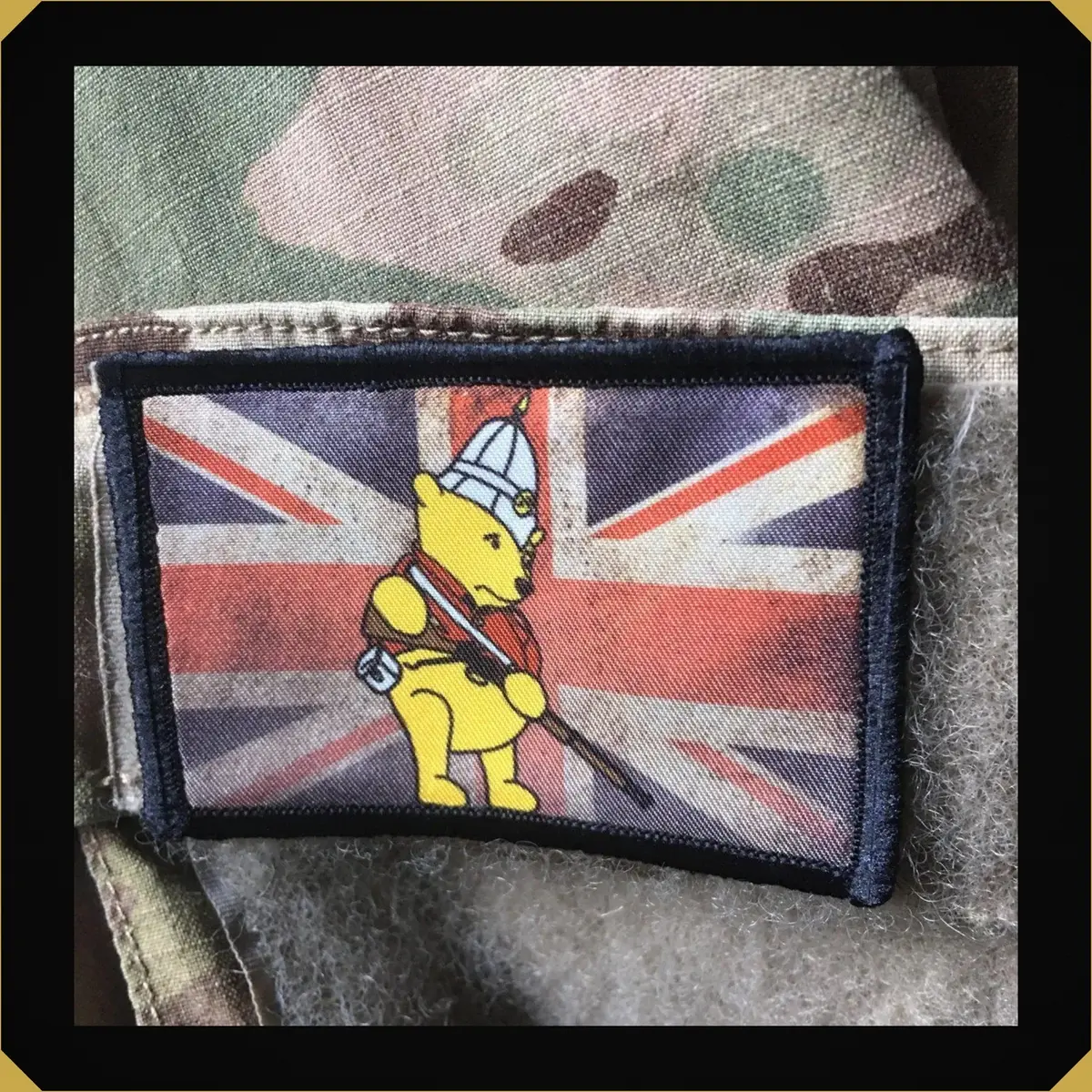 Union Jack Winnie The Pooh With Martini Henry Morale Patch 1