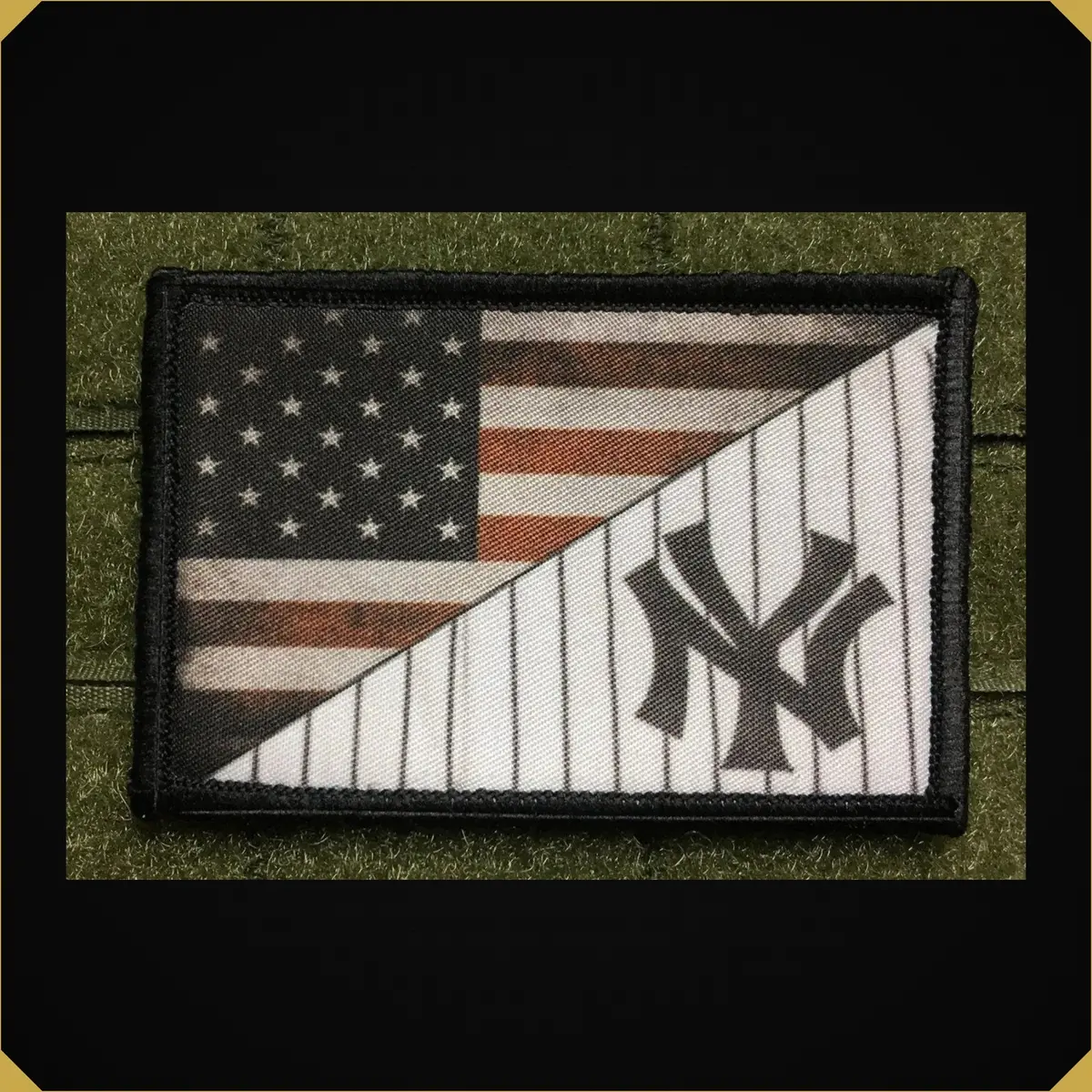 Yankees Logo Usa Flag Morale Patch 1