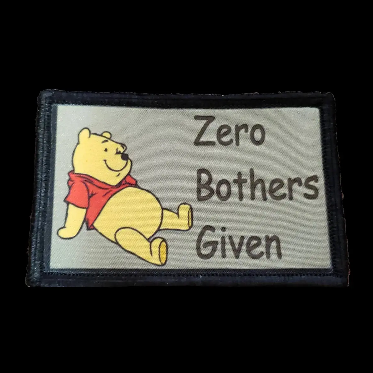 'Zero Bothers Given' Winnie The Pooh Themed 2X3 Morale Patch 1