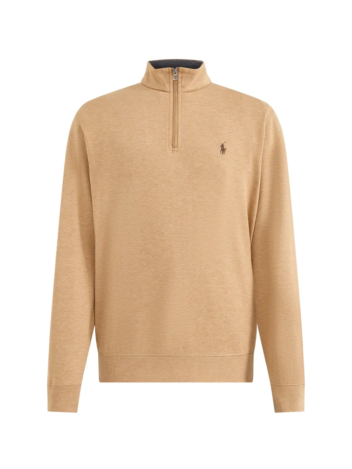 Double Knit 1/4 Zip Sweatshirt Tan 1