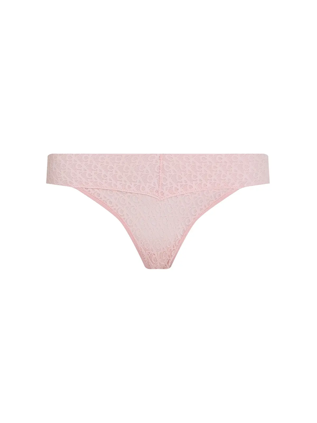 Logo Lace Trim Low Rise Thong 1