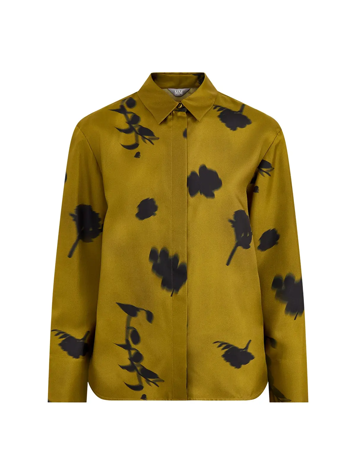 Eraclea Silk Printed Shirt Olive Green 1