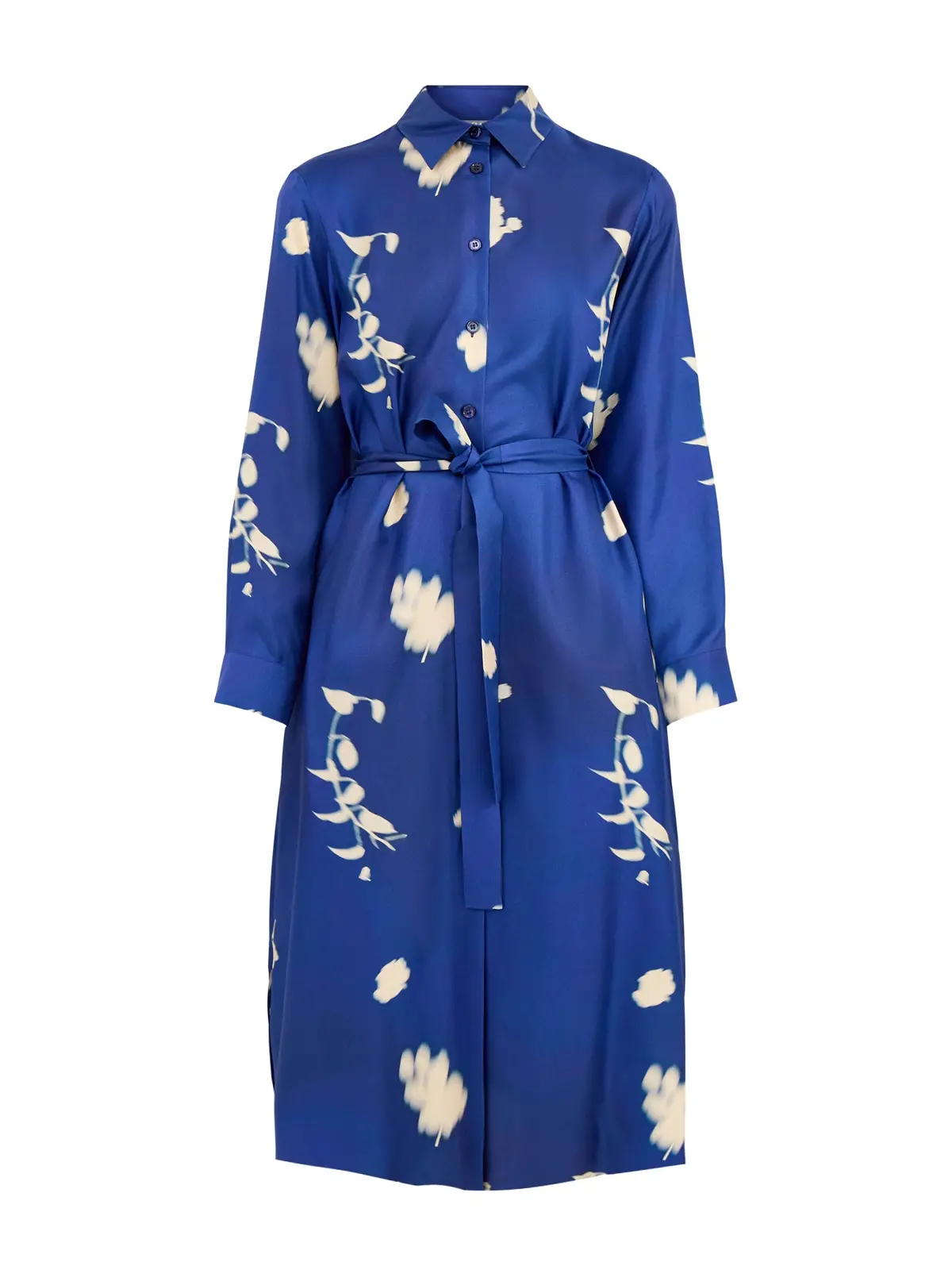 Jadi Silk Printed Shirt Dress China Blue 1