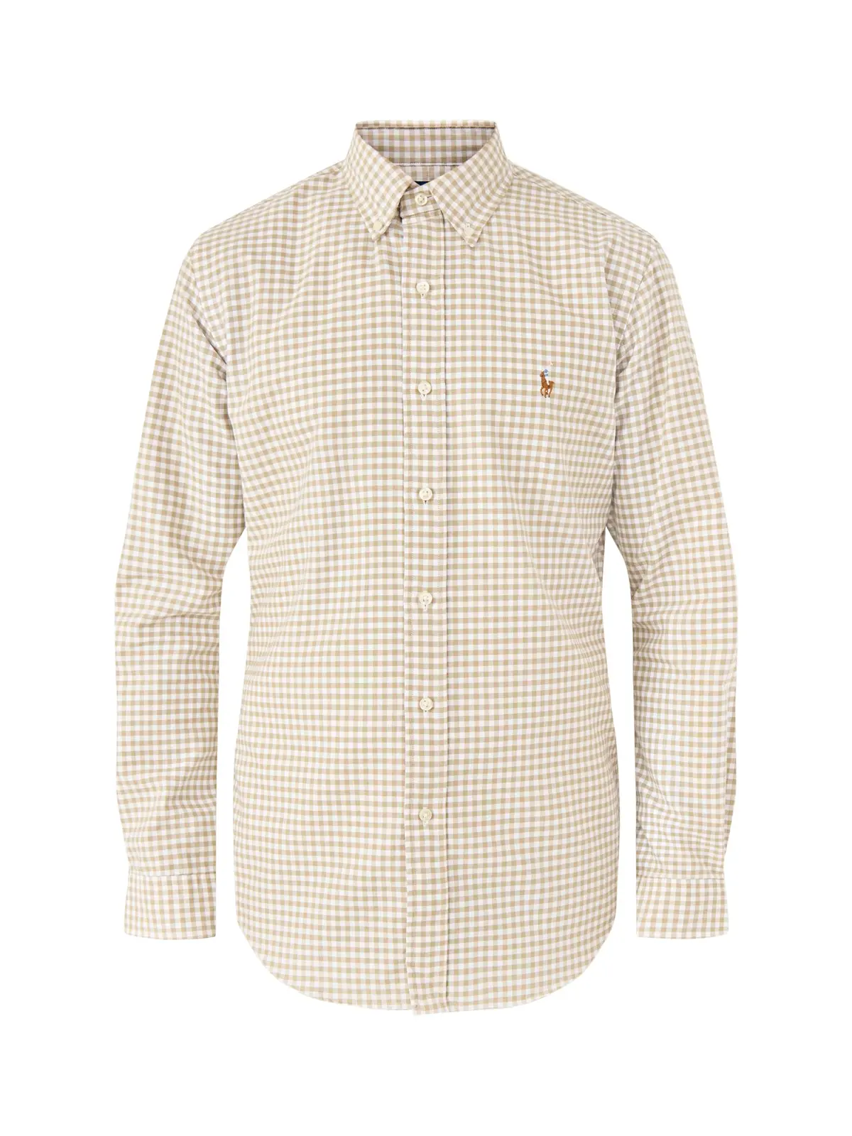 Custom Fit Oxford Gingham Check Shirt White 1