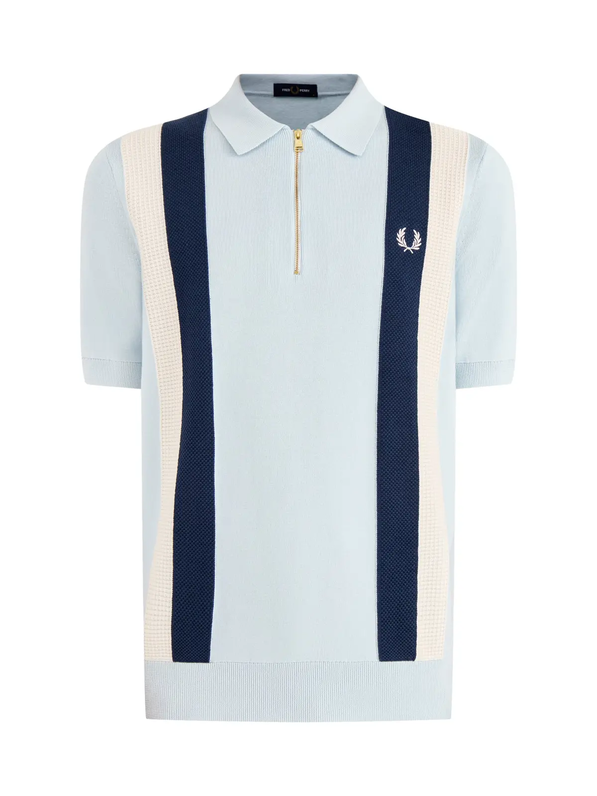 Multi Texture Knitted Zip Polo Mix 1