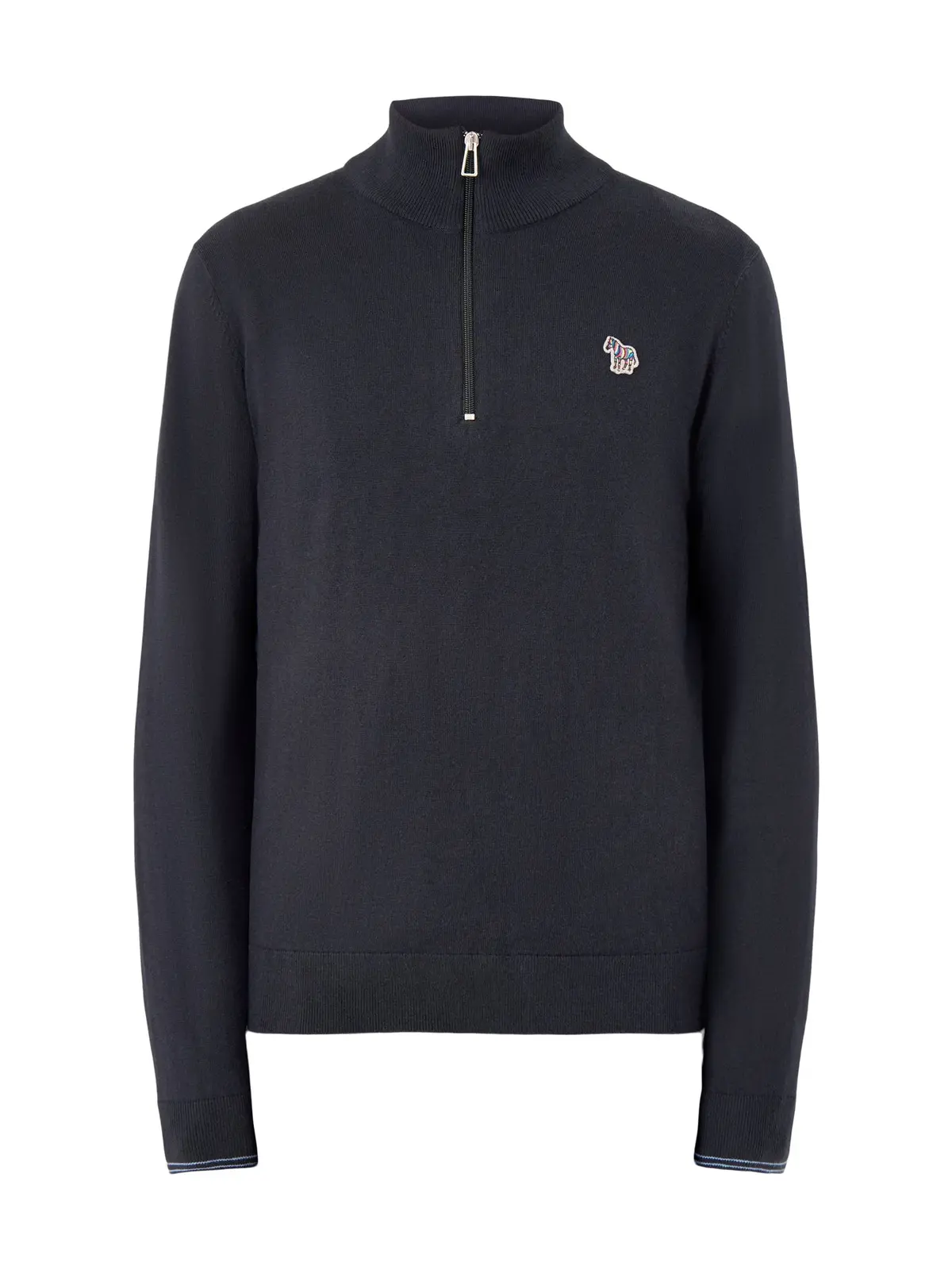 Zebra 1/4 Zip Cotton Knitwear Black 1