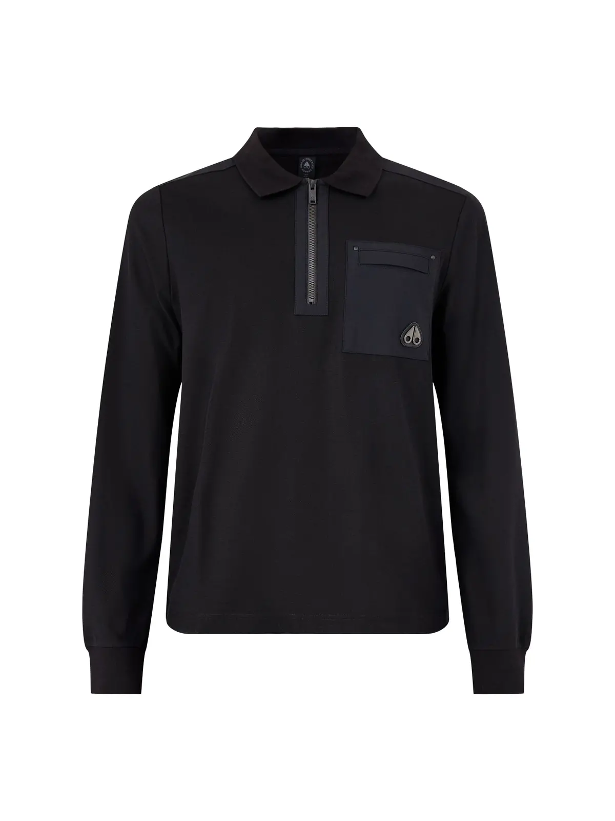 Dalon Long Sleeves Cotton Polo Black 1