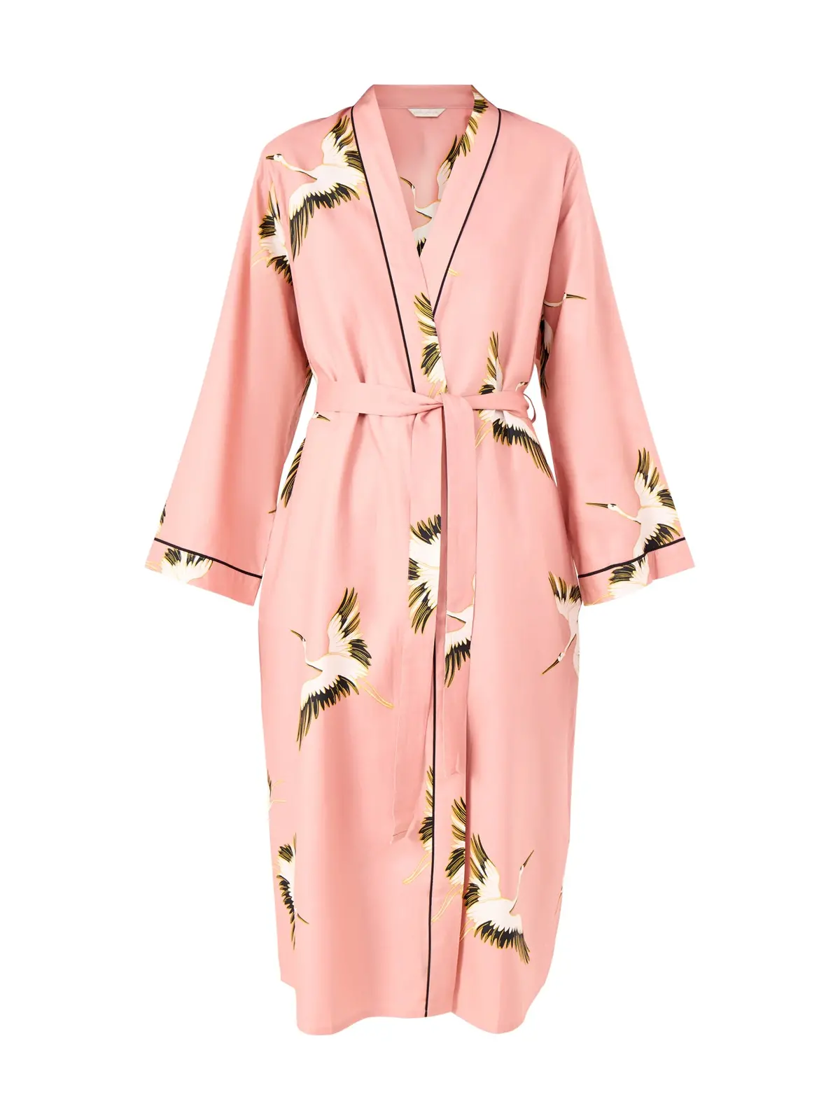 Crane Bird Dressing Gown Pink 1