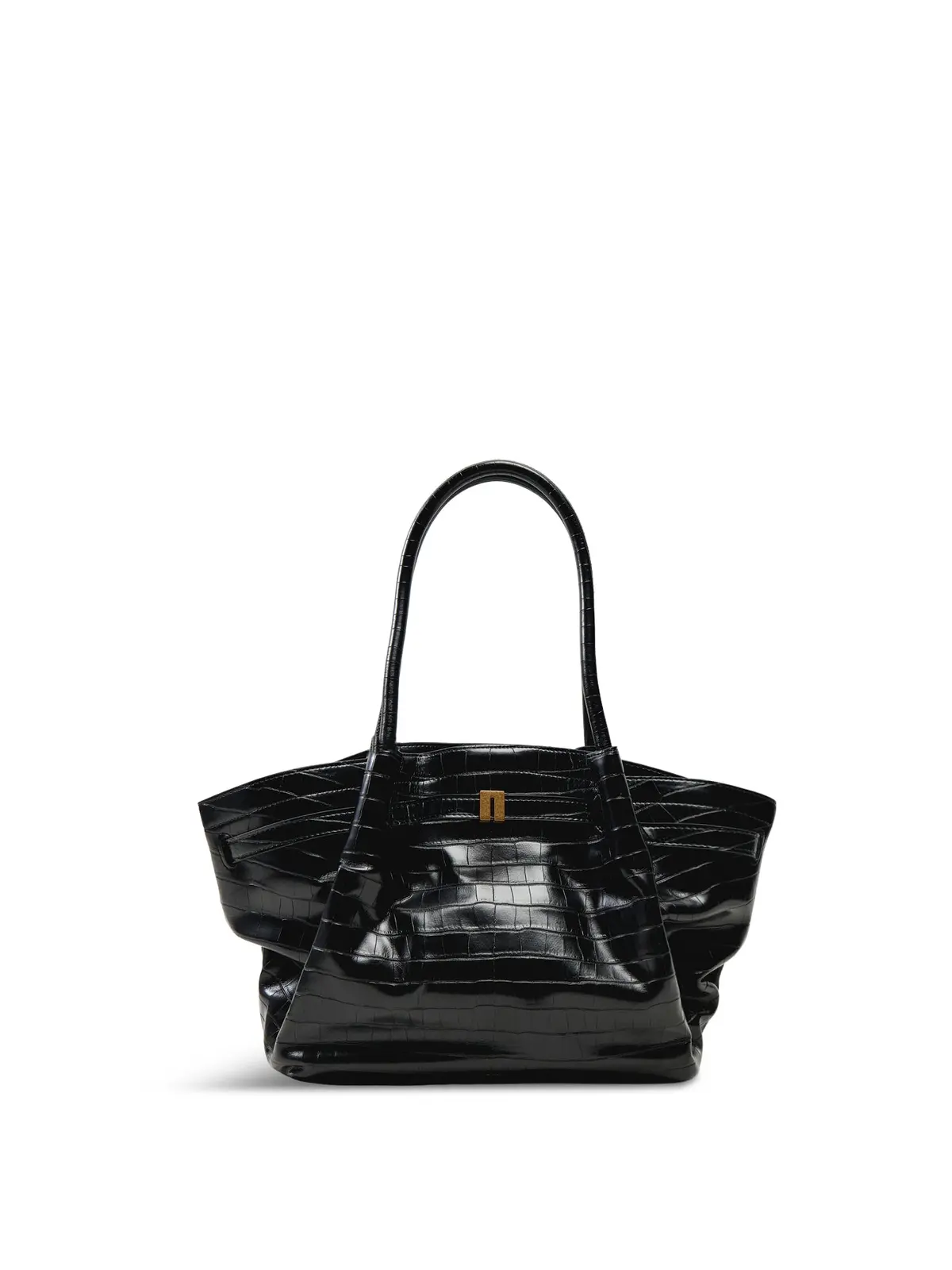 Hana Medium Tote Bag Black Croc 1