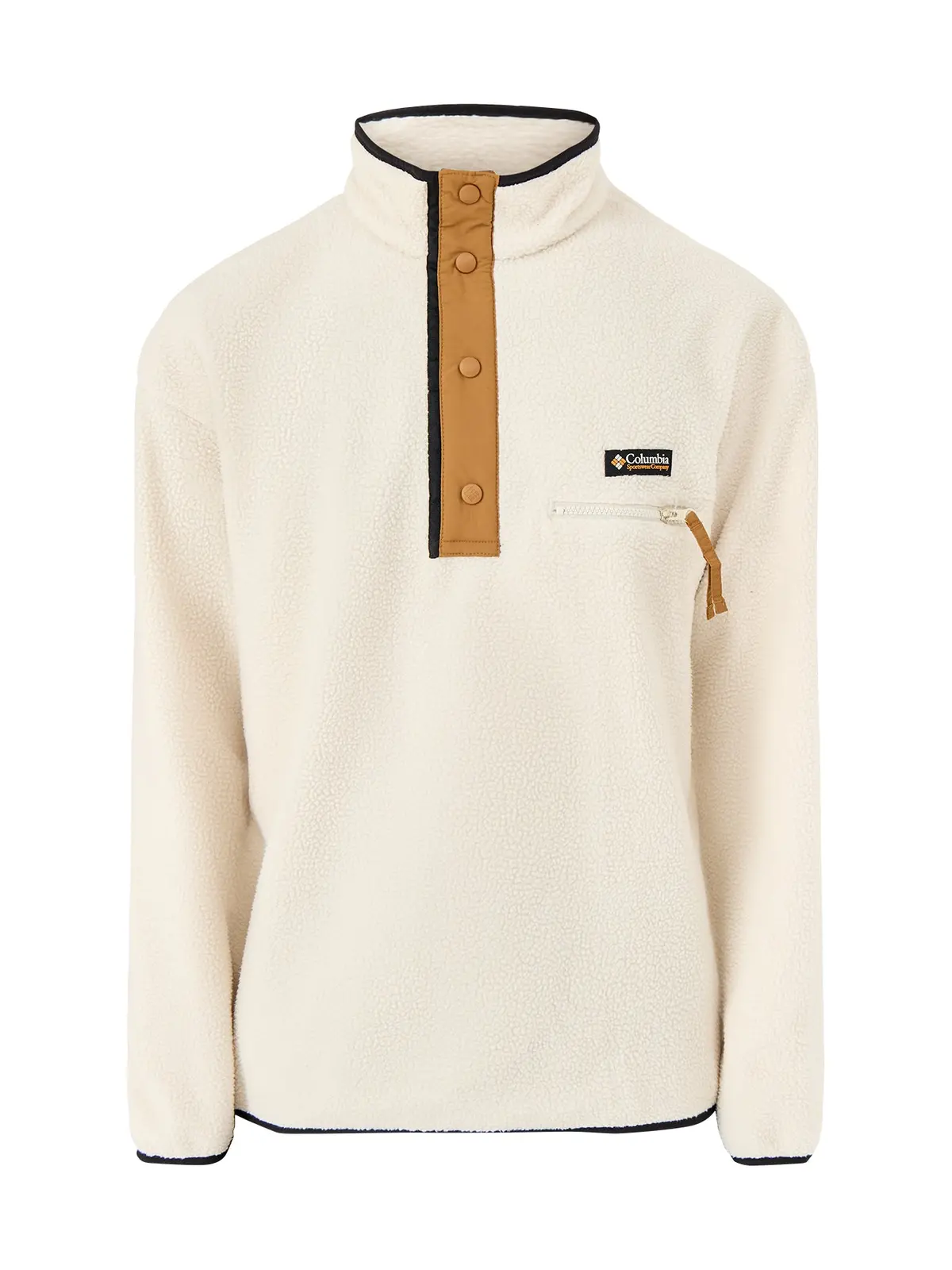 Helvetia Half Snap Sweatshirt Chalk 1
