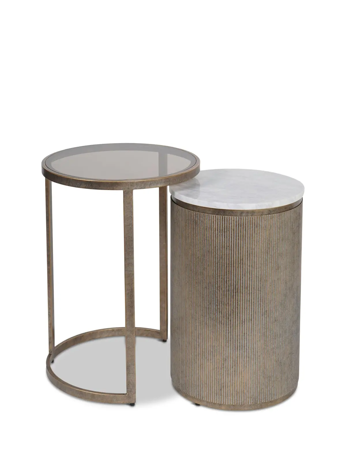 Belvedere Aged Gold Set Of 2 Nesting Side Tables 1