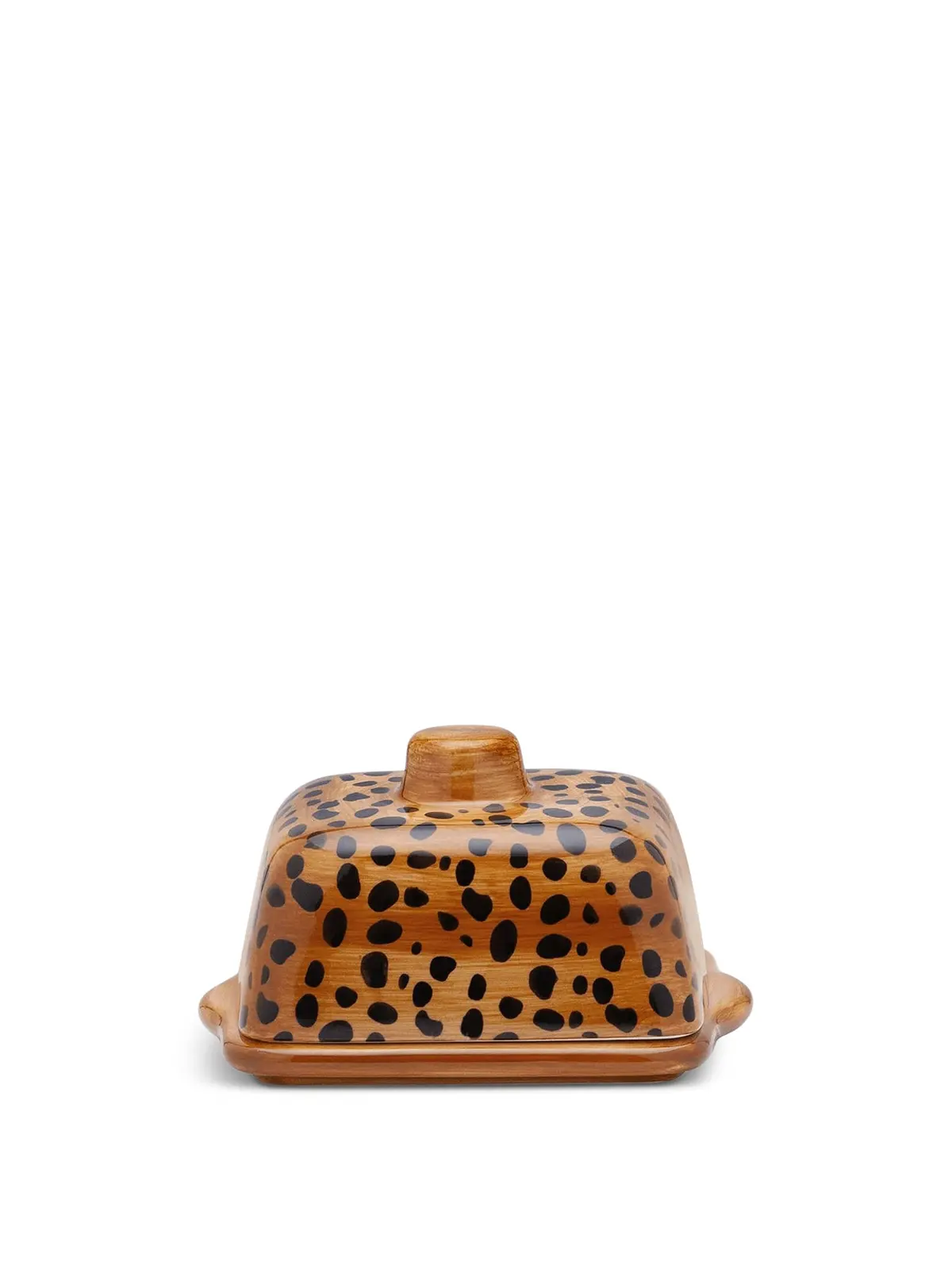 Brown Leopard Print Butter Dish 1