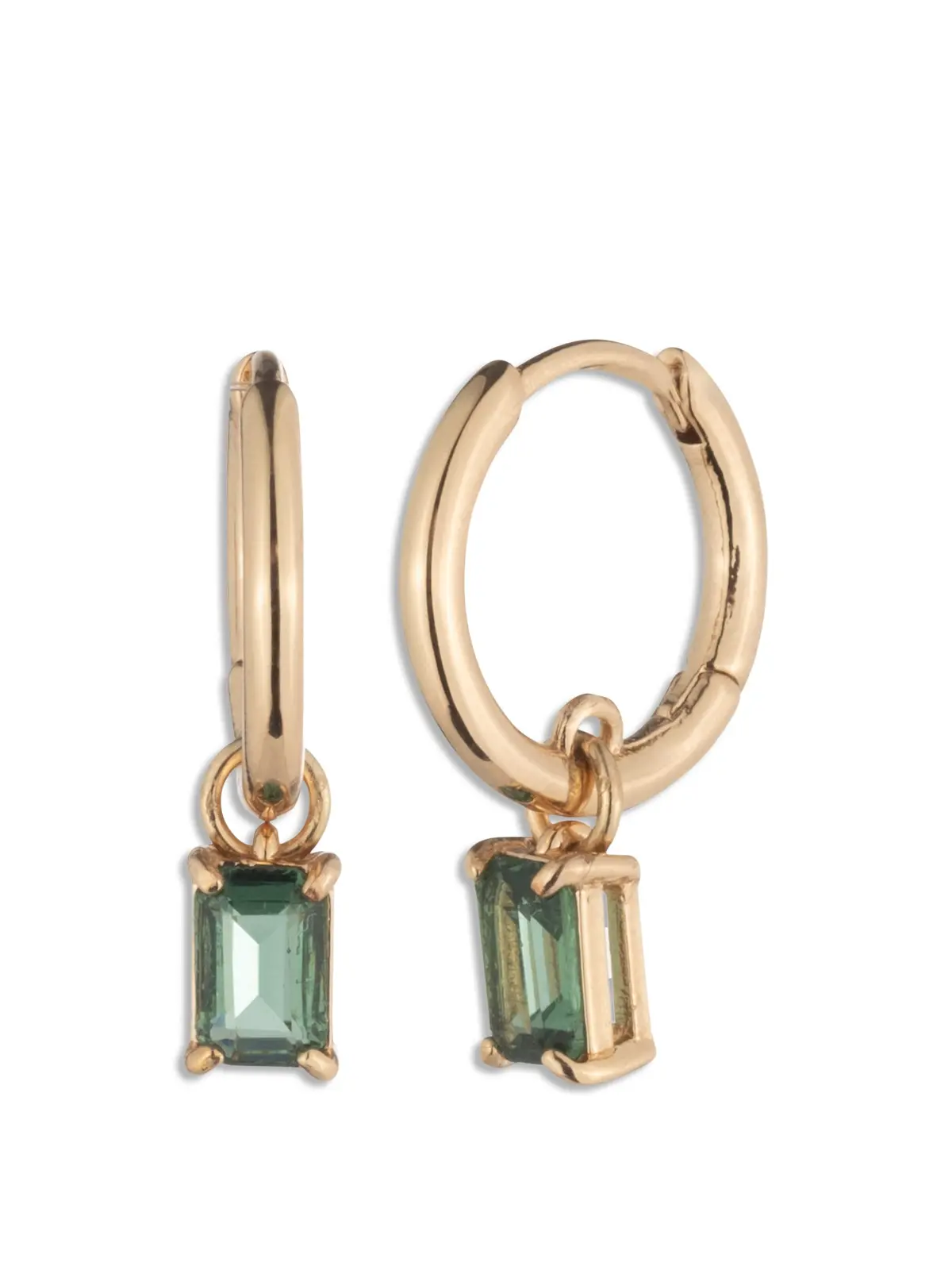 Stone Drop Huggie Hoop Earrings 1