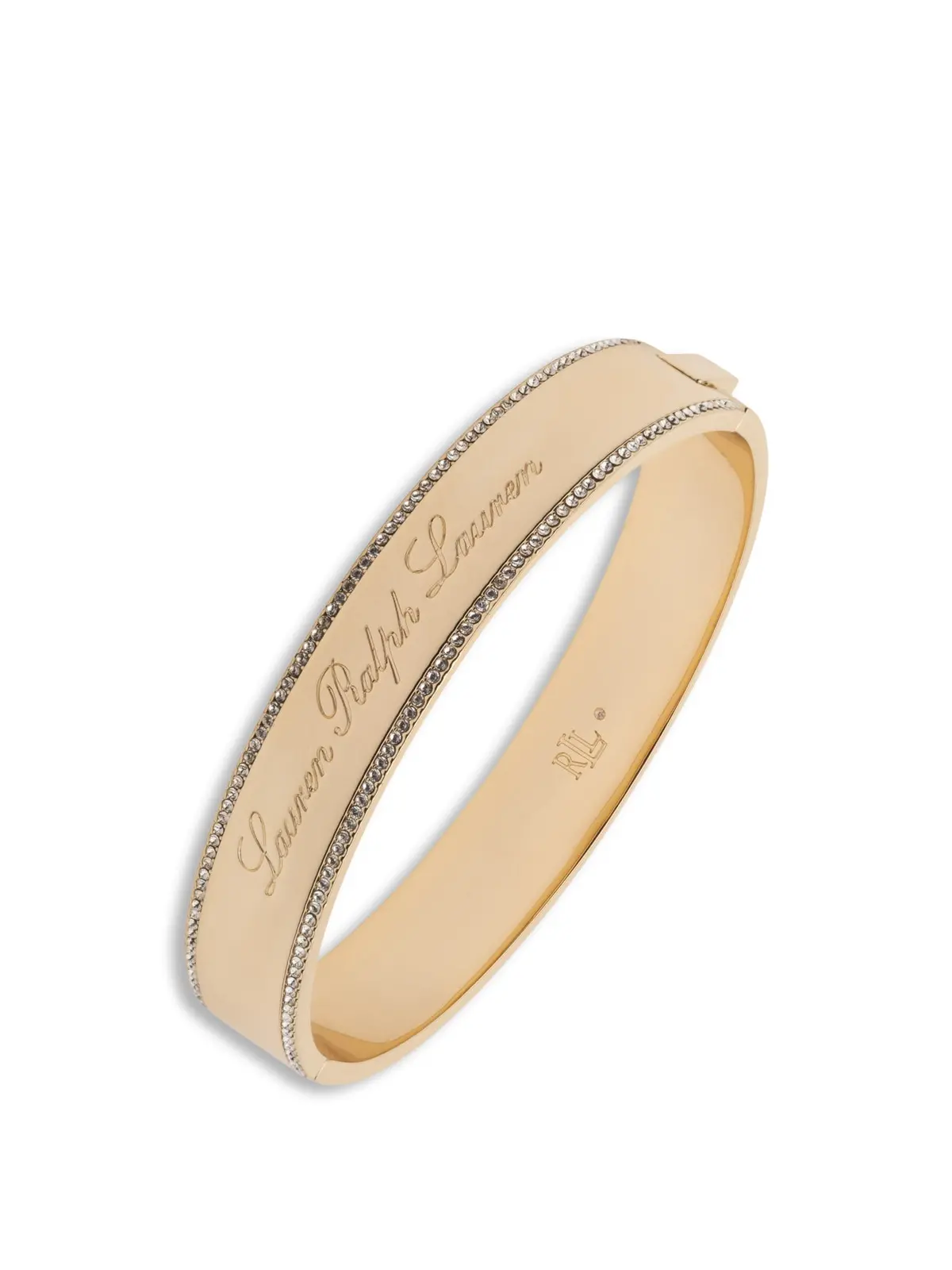 Engraved Crystal Bangle Gold 1