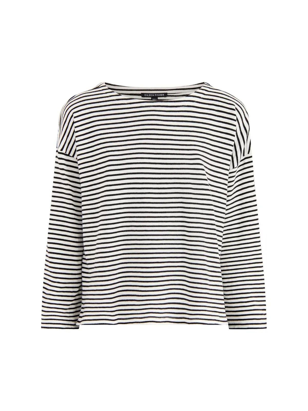 Bateau Neck Bracelet Sleeve Top White/Black 1