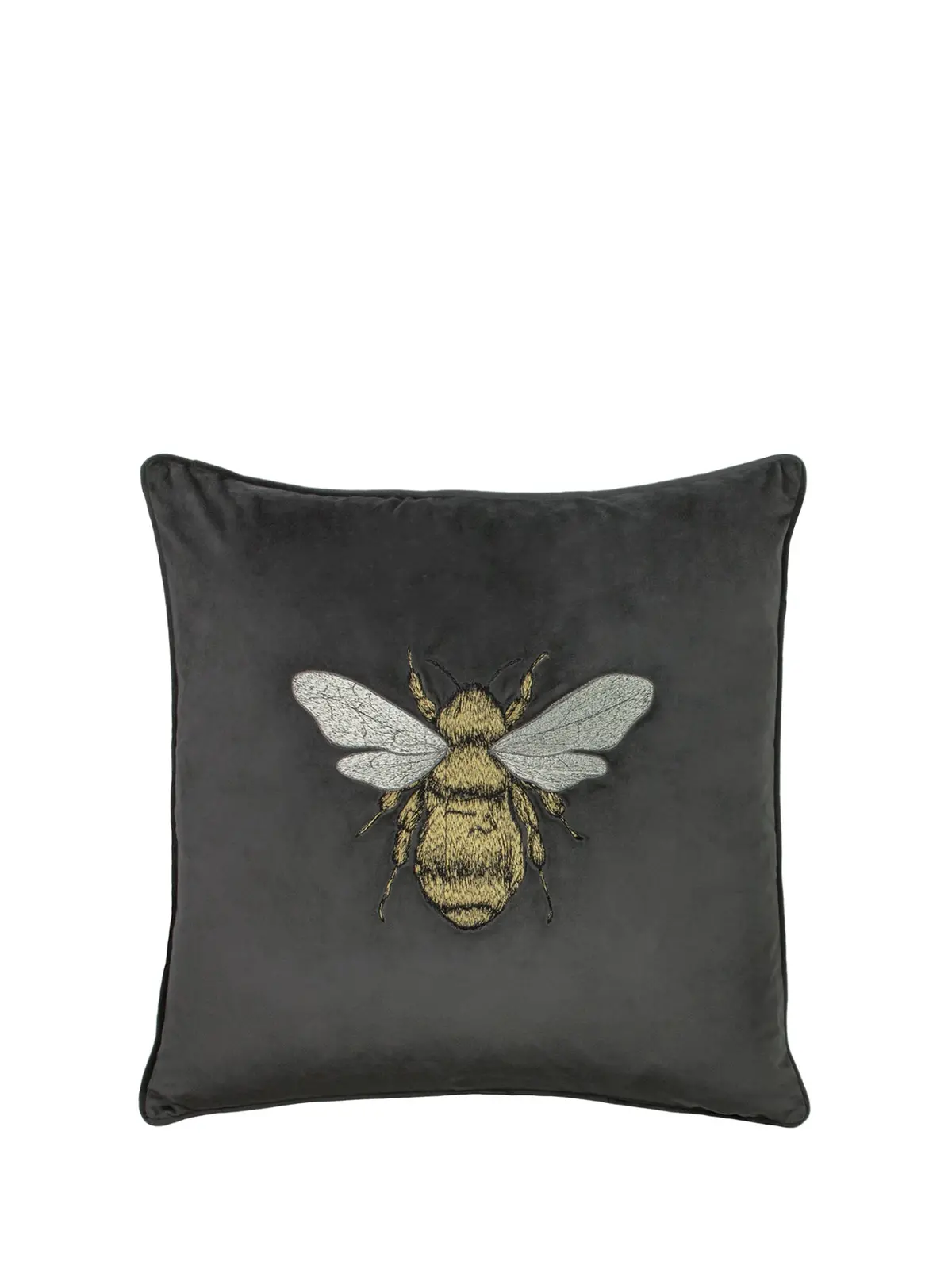 Hortus Feather Rich Cushion 50 X 50Cm Charcoal 1