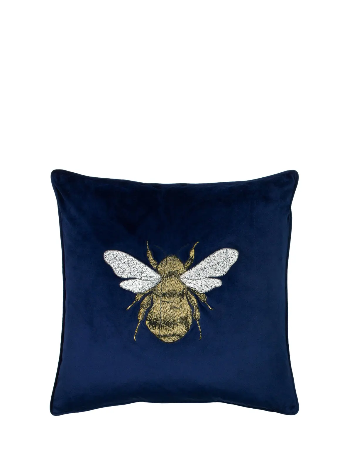 Hortus Feather Rich Cushion 50 X 50Cm Navy 1