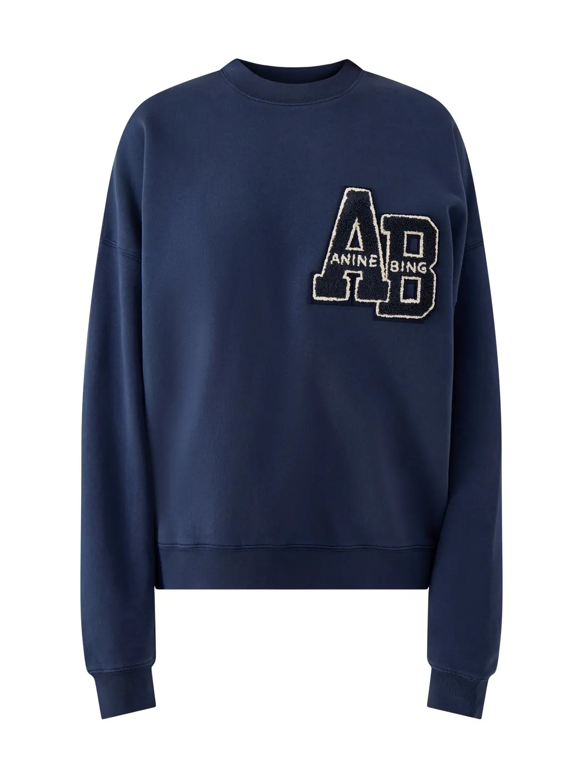 Miles Oversized Sweatshirt Letterman Cotton Dark Blue 1