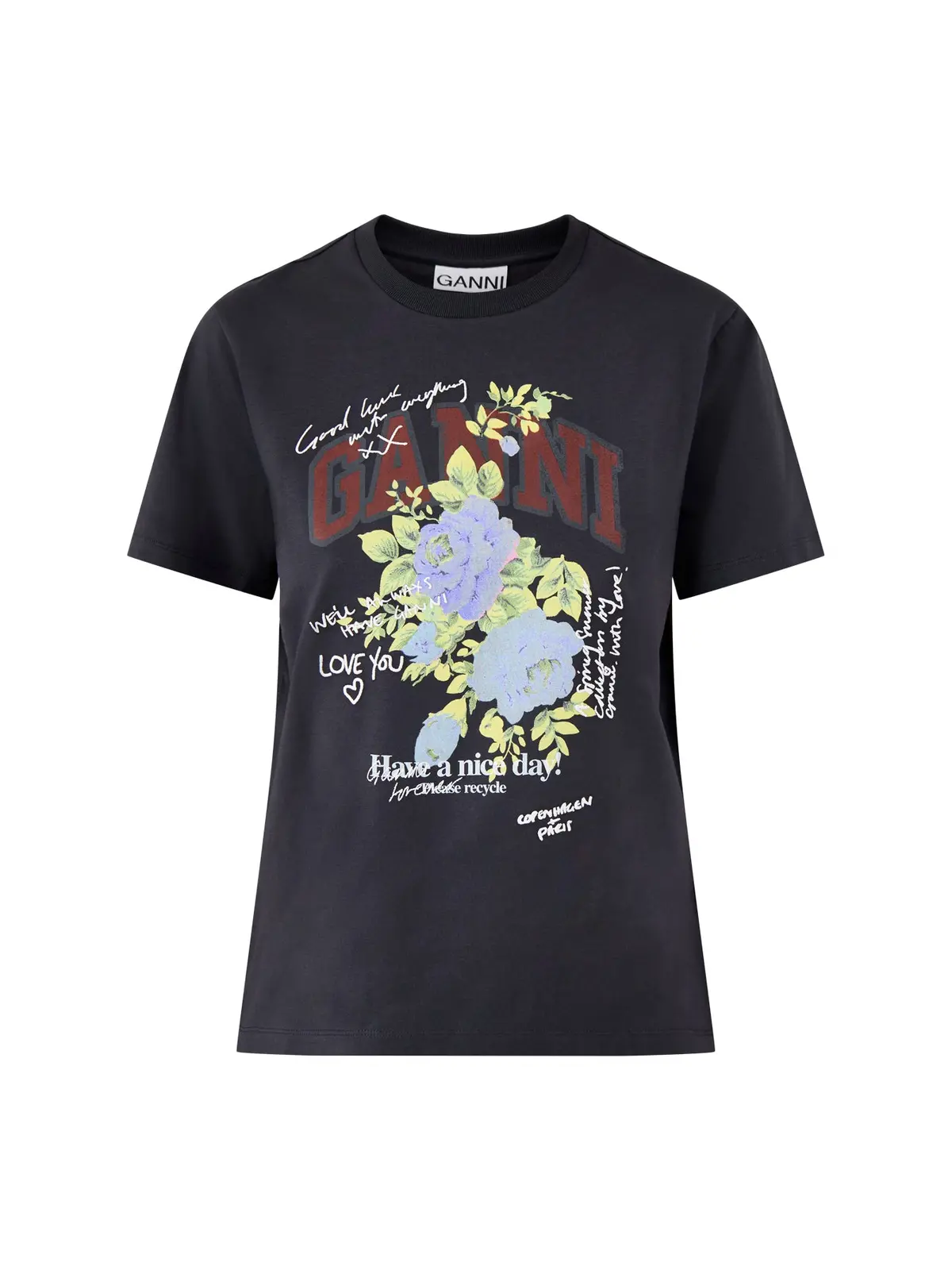 Basic Cotton Jersey Rose T-Shirt Black 1