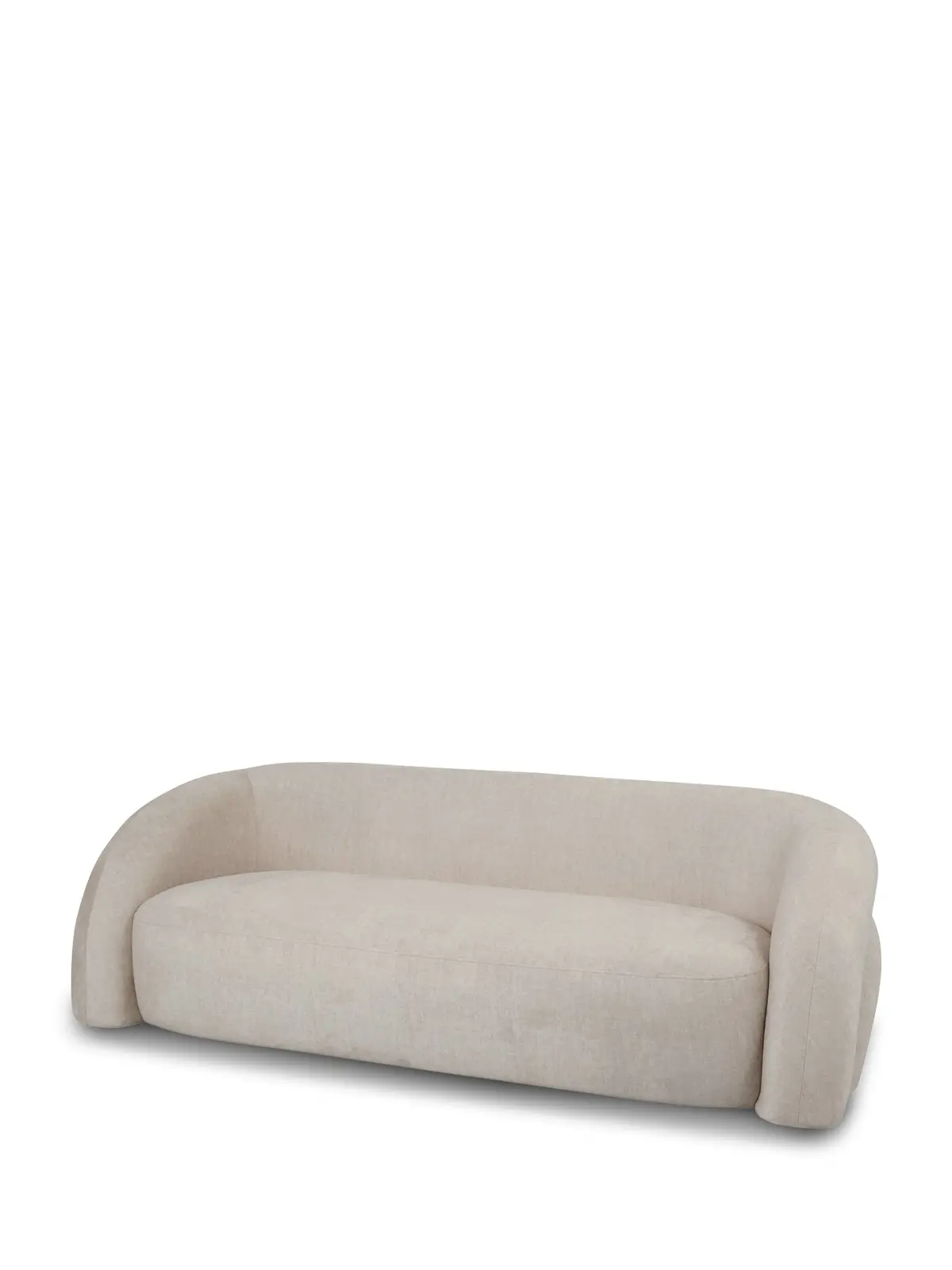 Casa Upholstered Curved Two Seater Sofa Cream 1