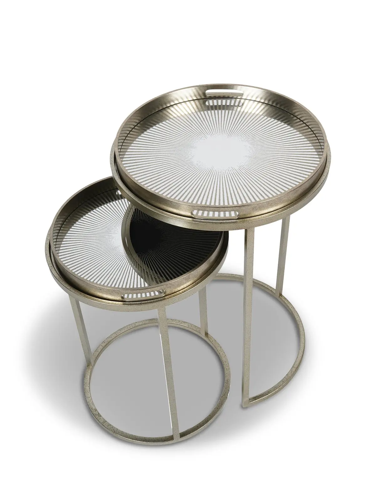 Sunburst Set 2 Side Tray Tables 1