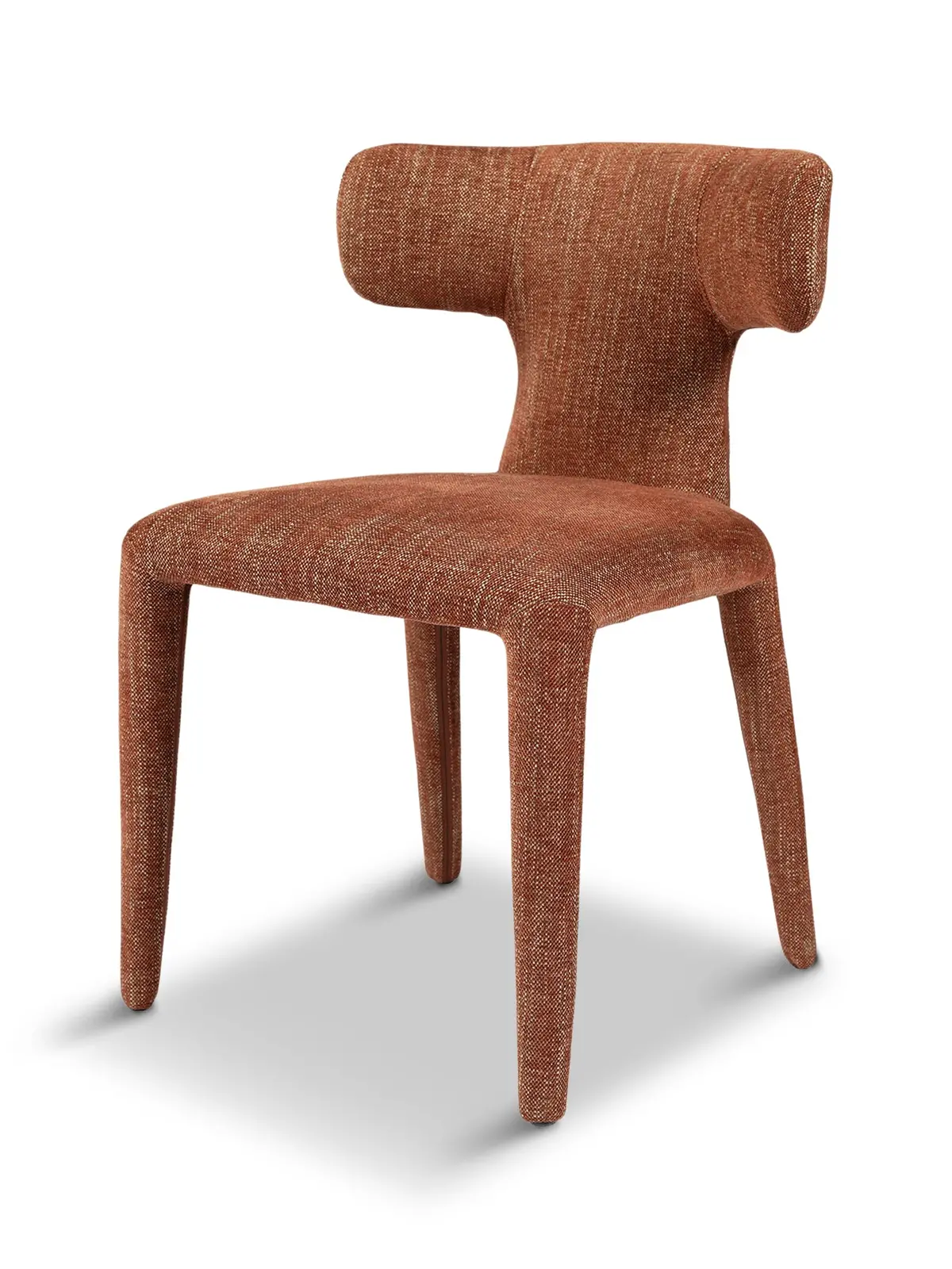 Pair Of Milo Upholstered Dining Chairs In Brown 1