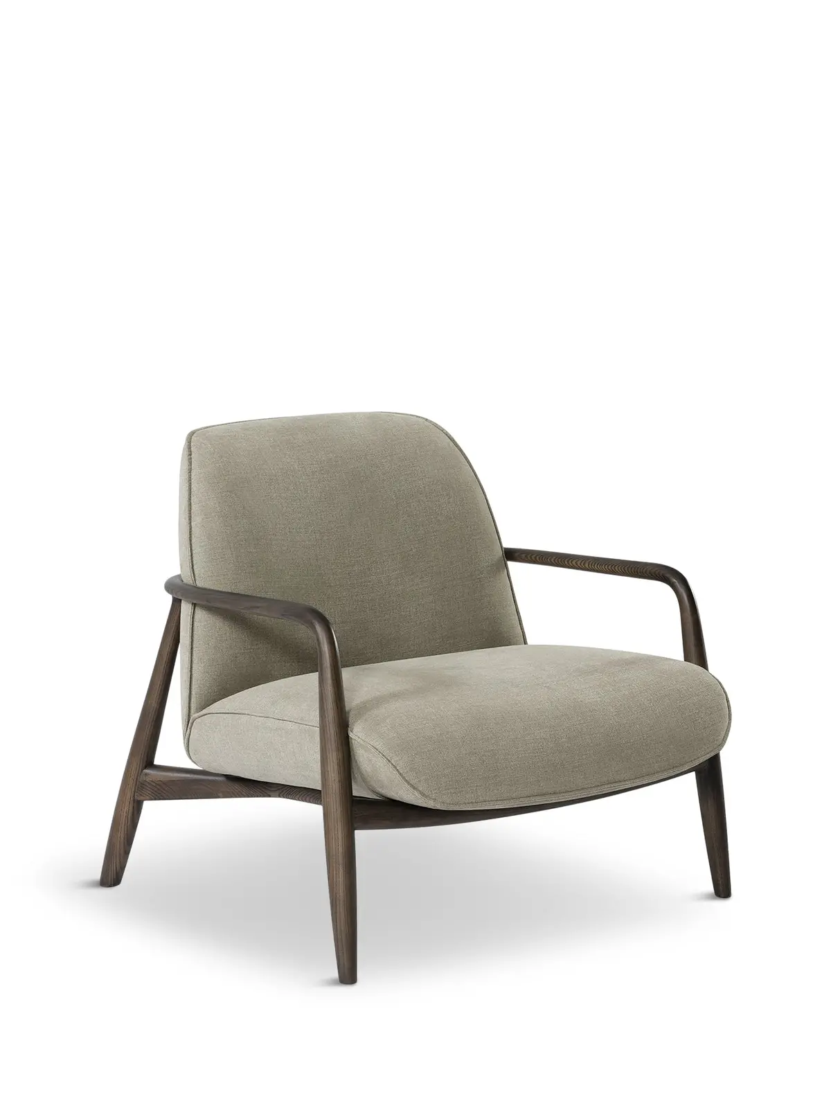 Egerton Occasional Chair With Wooden Arms Green Fabric 1