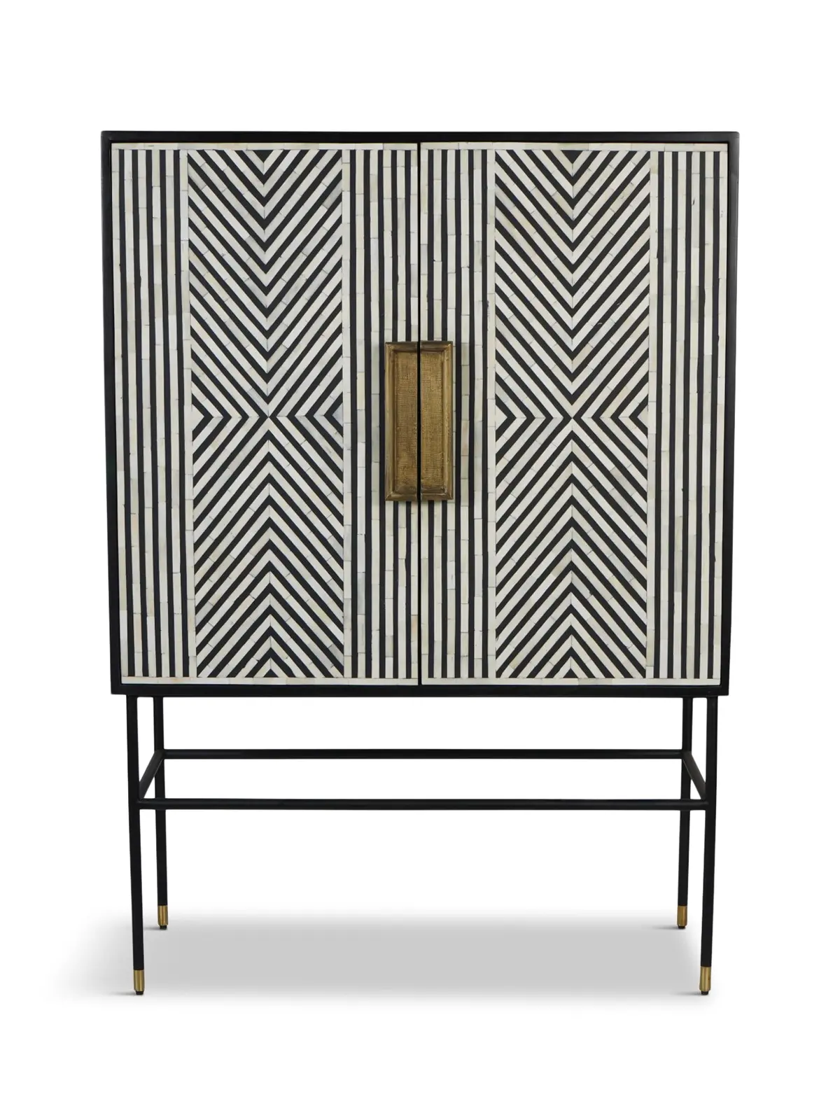 Delaney Bone Inlay Tall Storage Cabinet 1