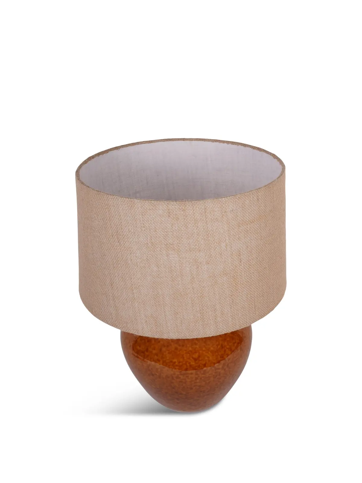 Aubrey Terracotta Ceramic Lamp With Hessian Shade Large E27 60W 1