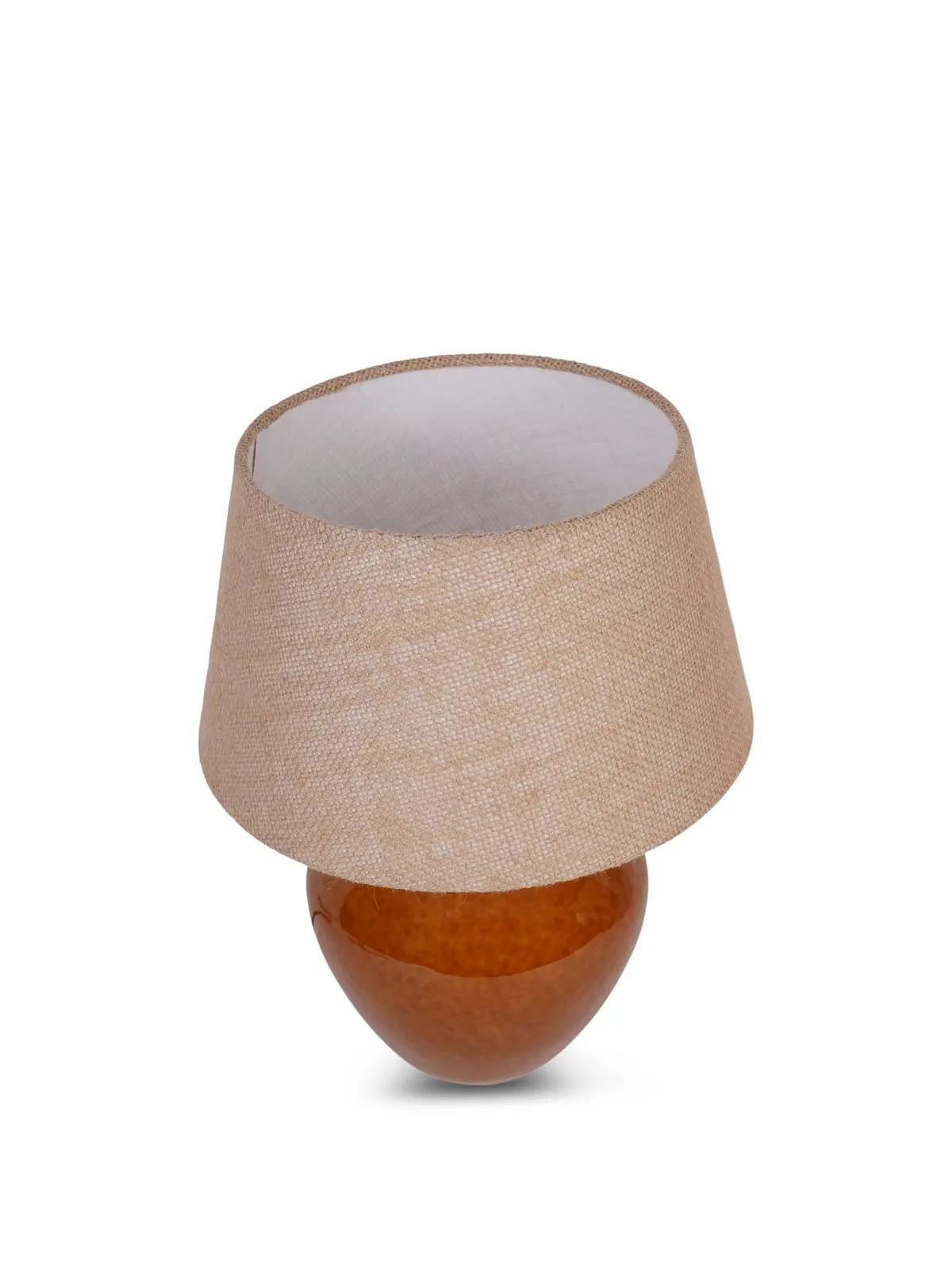 Aubrey Terracotta Ceramic Lamp With Hessian Shade Small E27 60W 1